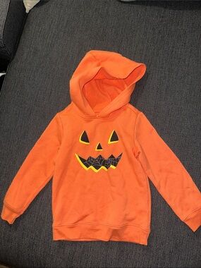 Kids Orange Halloween Pumpkin Hoodie